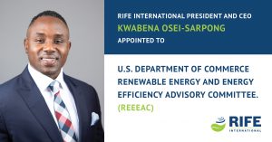 RIFE CEO Appointed to U.S. Department of Commerce Energy Committee
