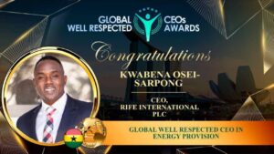 RIFE International CEO Kwabena Osei-Sarpong Honored with Global CEOs Award for Transformational Leadership in Innovation and Sustainability